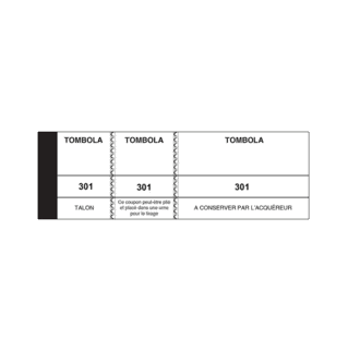25 - Lot de 10 blocs tombola blanc - 50 x 150 - 100 feuillets 