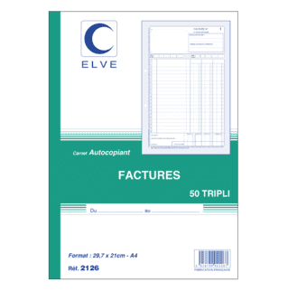 2126 - Carnet "Factures" - A4 - 50 tripli - x5